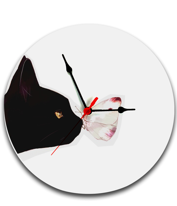 นาฬิกาพิมพ์ลาย A cat clock